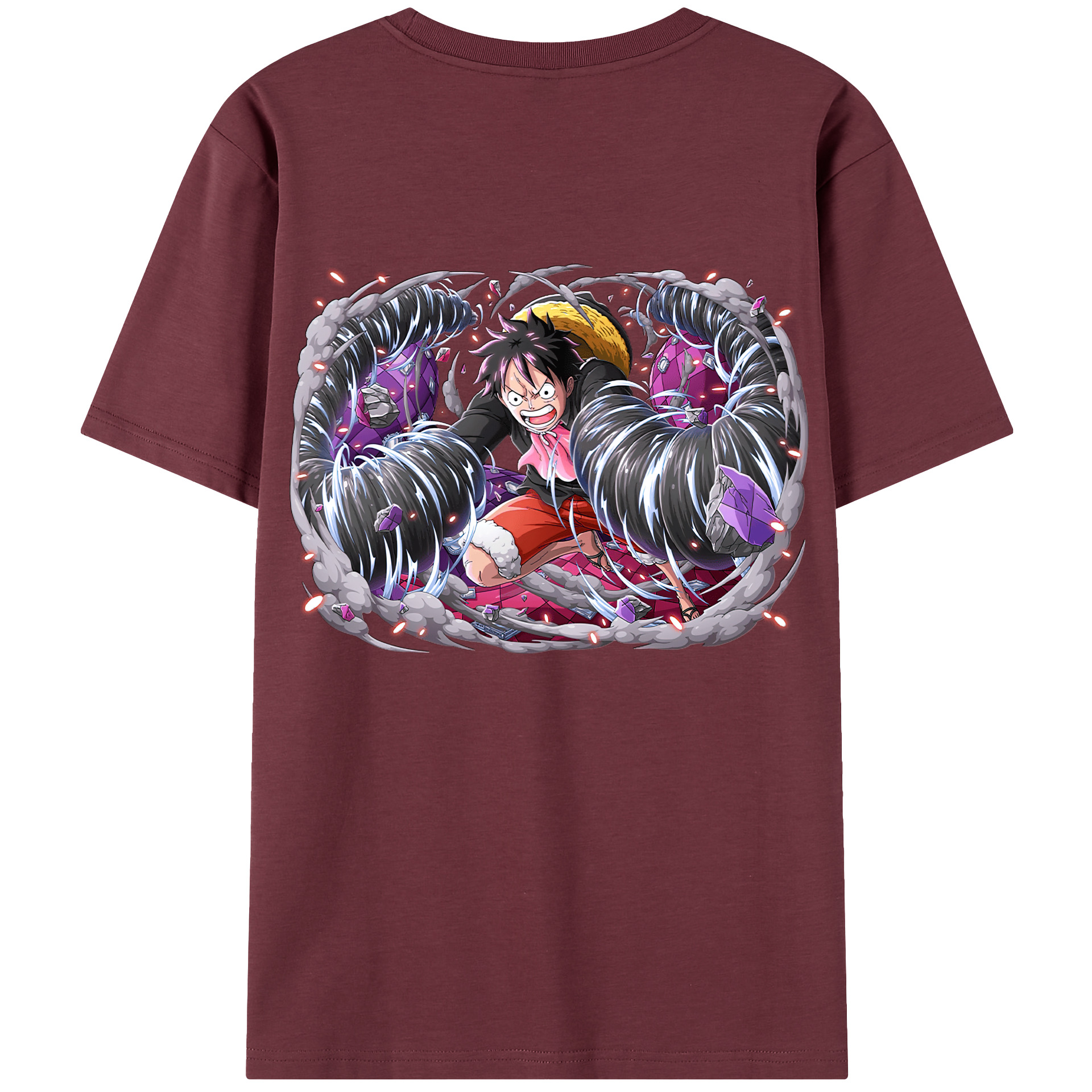 ワンピース モンキー・D・ルフィ ONE PIECE Monkey D. Luffy 綿100％半袖Tシャツ（背面プリント）